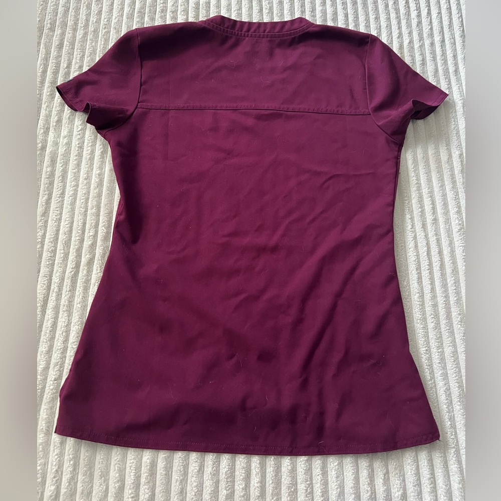 Med Couture Maroon Scrub Top